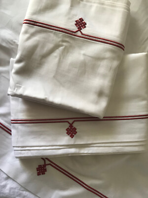 T-Y Group & Harbor Linen White King Top Sheet, Pr of Pillow Case, & Euro Sham