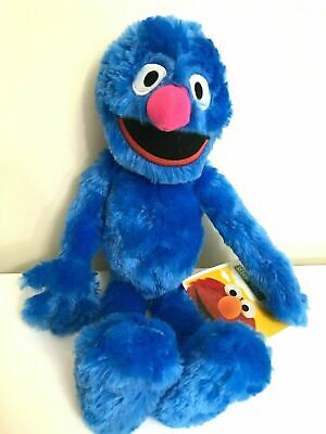 Grover　ドイツ製　本物　３：３ New Sesame Street Grover Large 14 inch Plush Blue Soft Toy