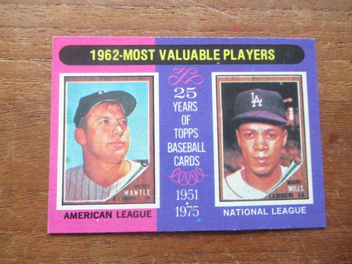 1975 TOPPS 1962 MOST VALUE PLAYERS #200 MICKEY MANTLE HIGHER GRADE NO CREASE