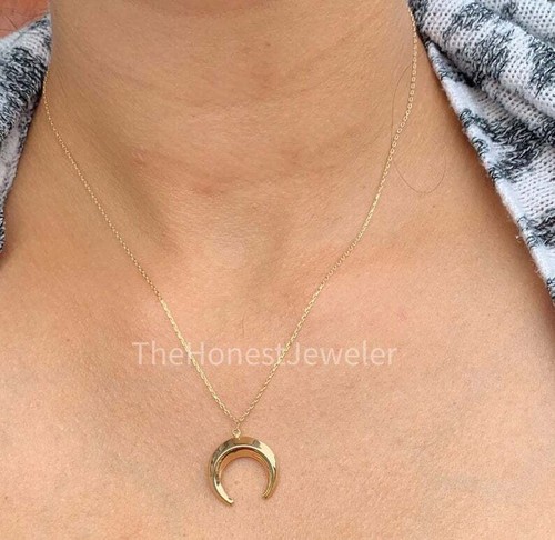 14k Yellow Gold Upside Down Moon 