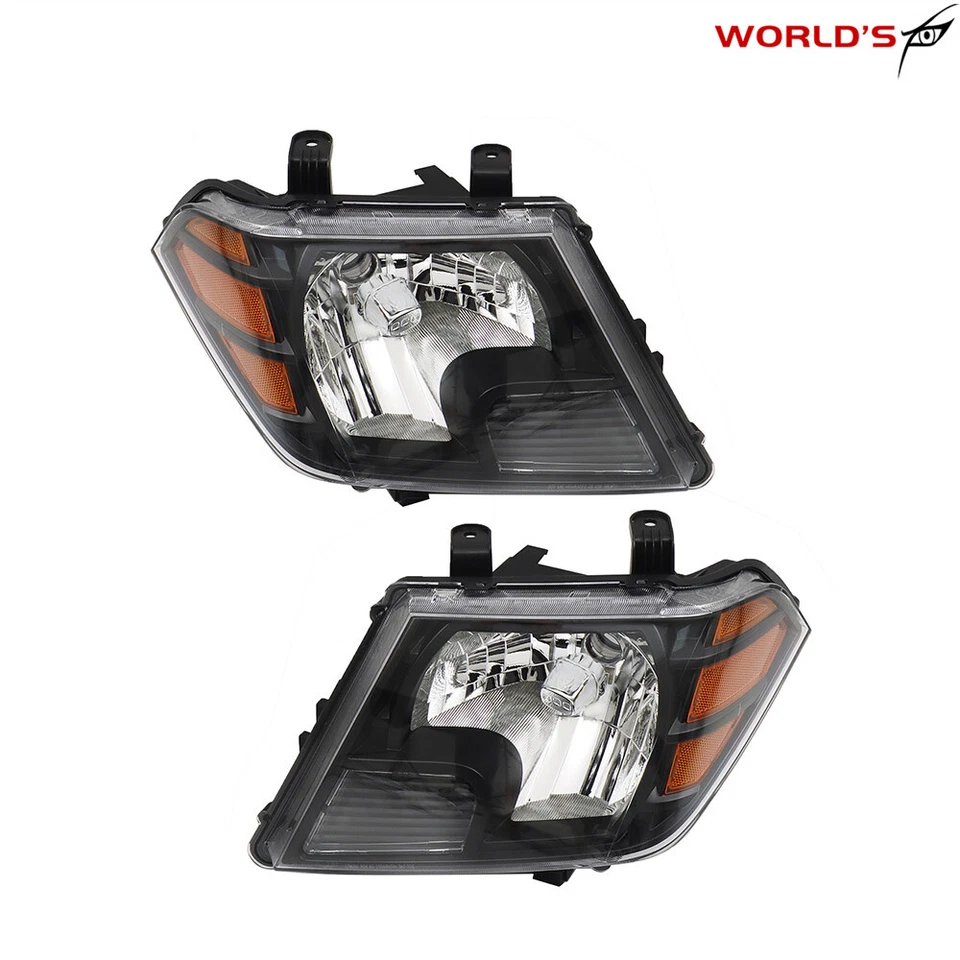 For nissan Frontier 2009-2021 Truck Headlight Halogen Black Housing Left+Right - Image 2 of 4