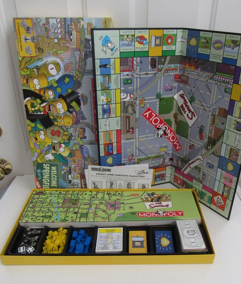 Juego de mesa Monopoly The Simpsons 2001 coleccionables fichas de peltre completo sin regla Foto 3 de 4