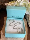 20. 925 Sterling Silver Tiffany & Co Elsa Peretti Open Heart Necklace, 7.2g, 16"