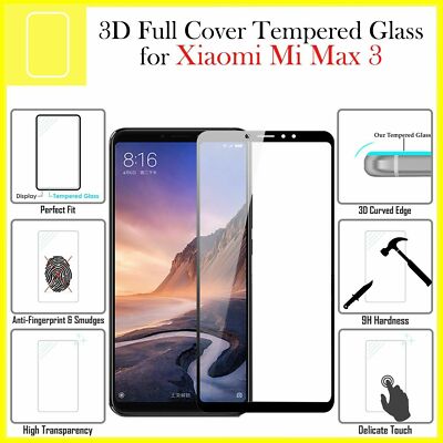 CURVED TEMPERED GLASS FILM FOR XIAOMI MI MAX 3 SLIDE LCD DISPLAY XIOMI