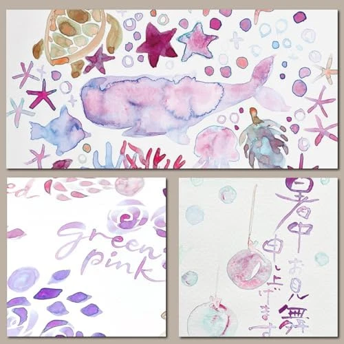 Kuretake Gansai Tambi Granulating 5-Color Set MC20GN/5V Japanese Watercolors - Picture 7 of 7