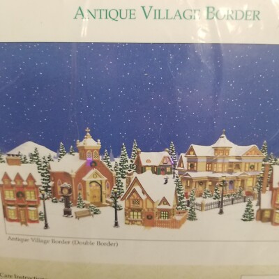 Daisy Kingdom Antique Village Border (DBL) Blue Cotton Fabric 3 Yard Lot