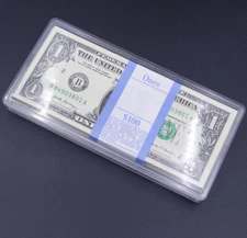 Whole Bundle of Us Dollars Protective Box Banknote Display Collect Hard Plastic
