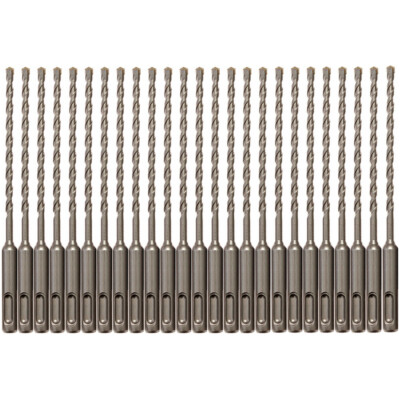 25PCS SDS Plus 3/16'' X6'' Rotary Hammer Concrete Masonry Drill Bit Carbide Tip