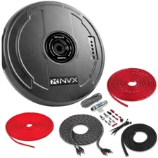NVX QBSTA 11" Spare Tire Amplified Subwoofer with Amp Kit