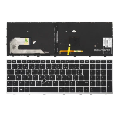KINPOWER Clavier Azerty Français Pour HP Elitebook 850 G5 850 G6 Rétroéclairage