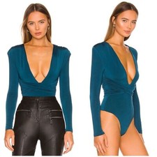 Lovers Friends Anya Dark Teal Bodysuit Size S