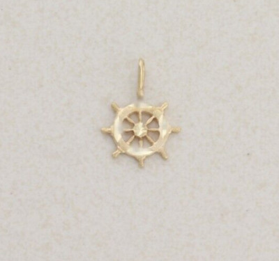 Anhänger nur 14k Gelbgold Schiffsrad Helm Anhänger