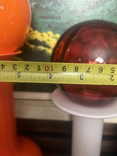 Vintage dänische große rote Glaskugel Space Age Mcm Holmegaard Gulvase - Bild 5 von 5