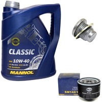 MotoröL ÖLfilter SM142/1 10W40 5Liter + ÖLablassschraube FüR Renault Megane Opel
