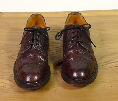TRICKERS LADIES BROWN PEBBLE GRAIN BROUGE SHOES UK 5 1/2 FITTING 4 USED