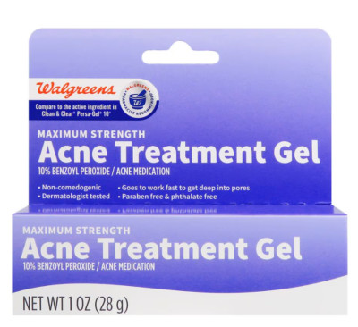 Walgreens Maximum Strength Acne Treatment Gel, 1.0 Oz EXP 10/2026