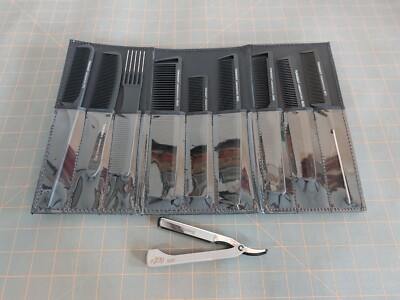 Toni&Guy Comb Set with case + 44/20 Mustang Straight Razor Handle Barbering