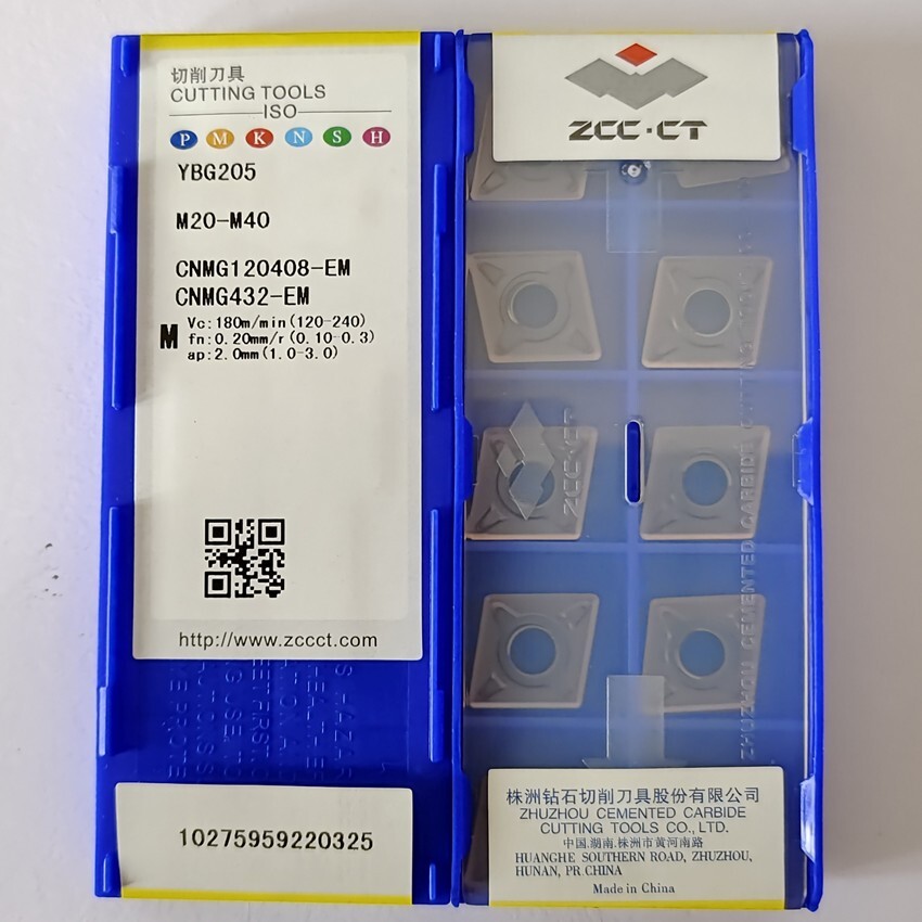 10Pcs ZCC.CT CNMG120408-EM YBG205 CNMG432 Carbide Inserts For