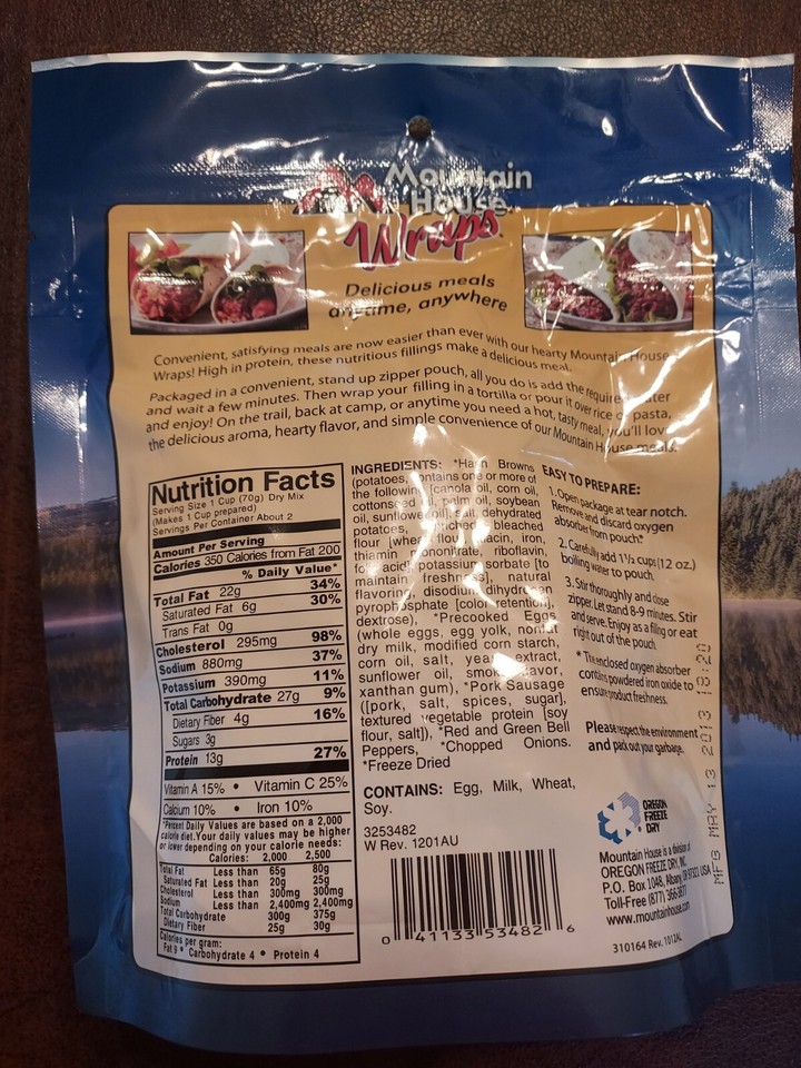 Mountain House Survival Emergency Food Freeze Dried Breakfast Skillet