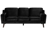 Modernes Sofa Aus Samtstoff In Schwarz Couch 3-Sitzer Lokka