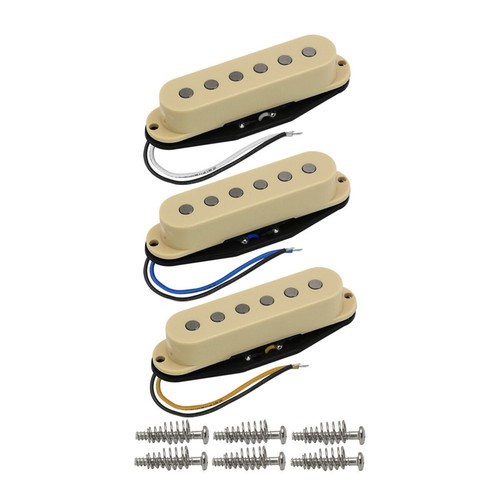 Guitarra Alnico 5 Pastilla Única Cuello/Medio/Puente Crema para Guitarra ST - Imagen 2 de 18