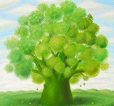 Fernando Botero: L'albero (albero con uccellino) 22x30 stampa fine art qualità archivio
