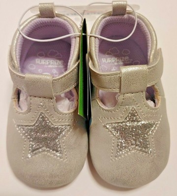 silver glitter baby shoes