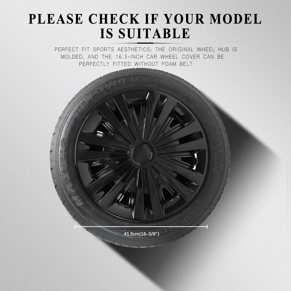 Tapacubos 4 piezas para Jeep negros 16" cubiertas de llanta tapacubos aptos para rueda de acero R16 Foto 4 de 4