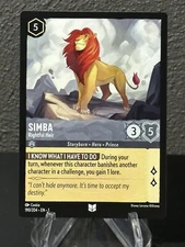 Disney Lorcana Simba Rightful Heir 190/204 Nonfoil Fast Shipping