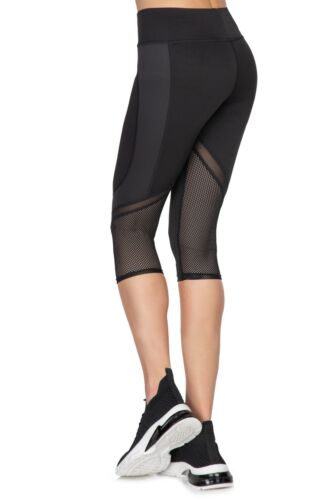 Women's High Waisted Sports Yoga Slim Fit Mesh Workout Fitness 3/4 Leggings HL56 - Picture 6 of 24