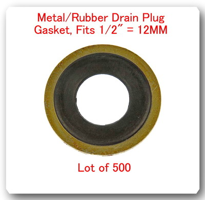 #ad 500 PCS Metal amp; Rubber GM Oil Drain Washer Gasket 12mm Black GM 14090908 $135.54