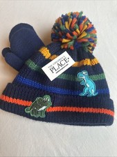 BRAND NEW. The Children  s Place Toddler Winter Hat  Mittens. Dinosaur Set