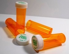 Prescription Medicine Vials 13 Dram Amber  Caps-6 Pack-- 4.99 Shipping