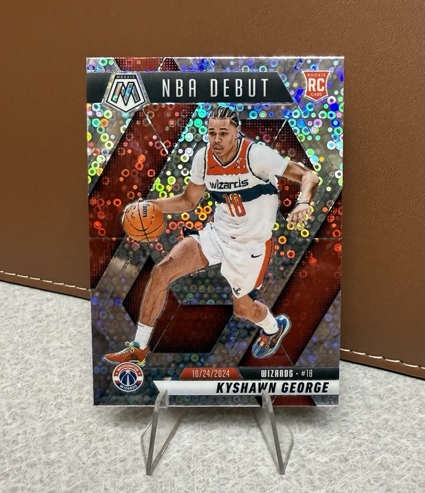 Kyshawn George 2024-25 Panini Mosaic - Fast Break Prizm NBA Debut Rookie RC #256