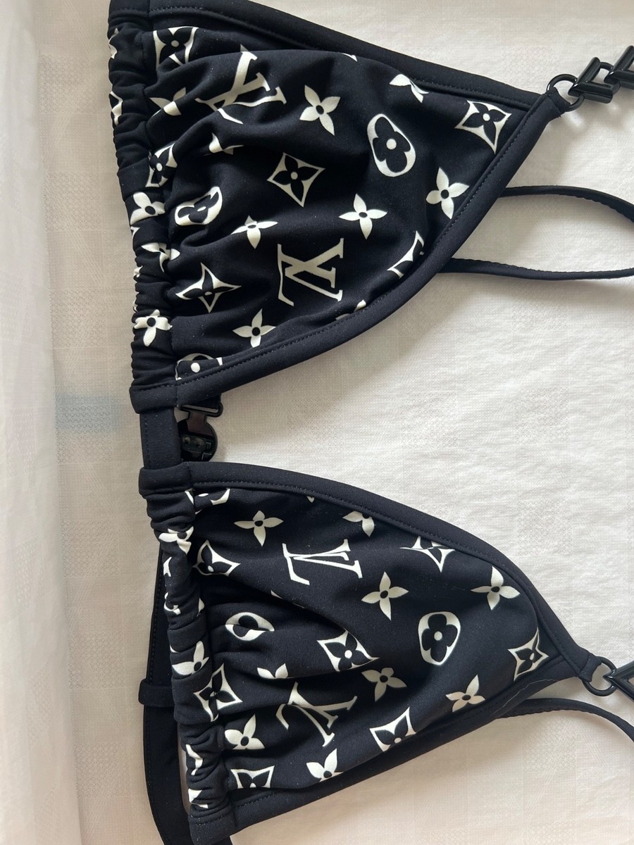 Louis Vuitton Bikini Set (Two Piece) Black Monogram Top 38 Bottom
