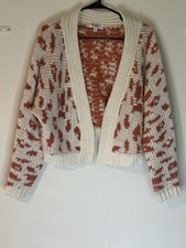 Steve Madden BB Dakota Orange/White Spotted Open Cardigan Short Size M