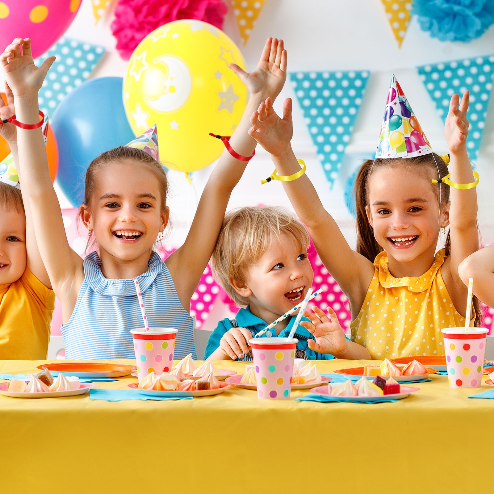 100 Pcs Cloth Event Wristband, Disposable Wrist Bands, Black