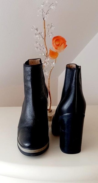 Women Carlo Pazolini Chelsea Boots Black Leather #10RS