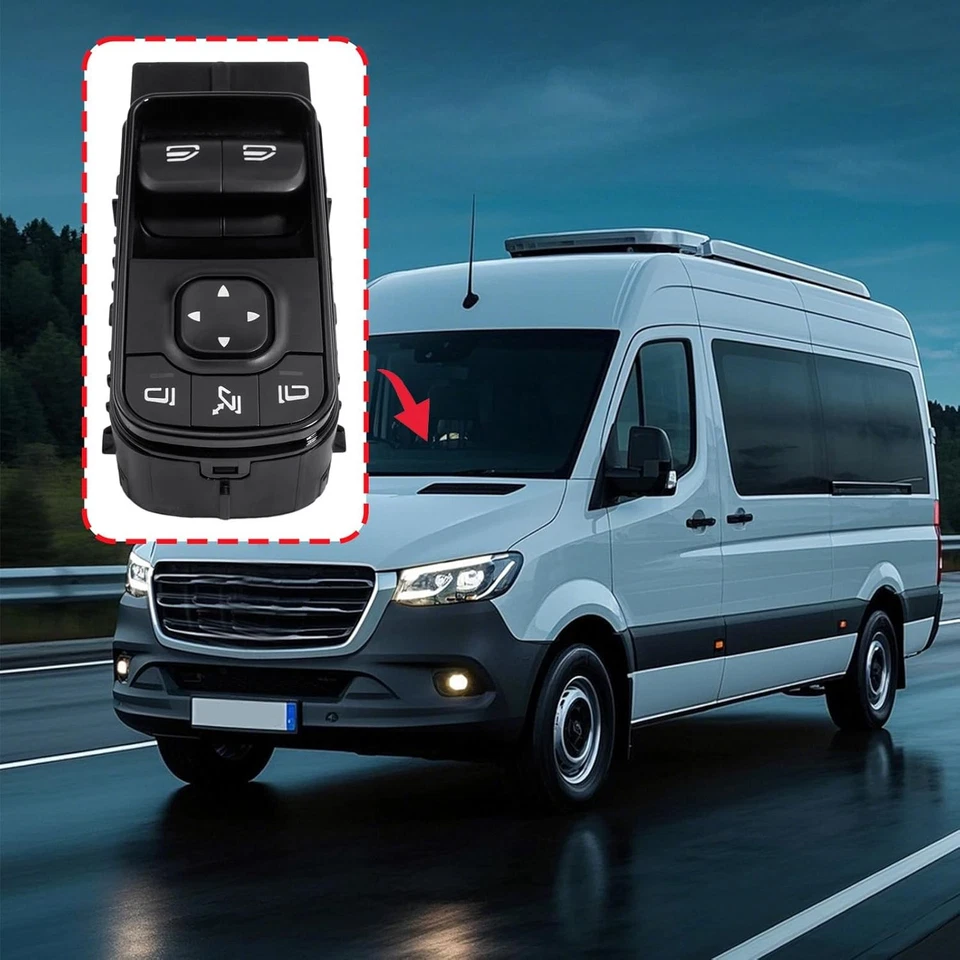 9079059002 Main Window Control Switch For 18-21 Mercedes-Benz Sprinter 3500XD - Image 2 of 4
