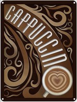 Blechschild 40X30 Cm Cappuccino Kaffee Deko Geschenk Metall Schild
