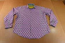 Robert Graham Mens Size XL Purple Colorful Print Long Sleeve Button Front Shirt