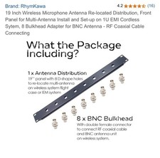 Universal 8-Port Antenna Distribution System for Wireless Microphone Receiver...