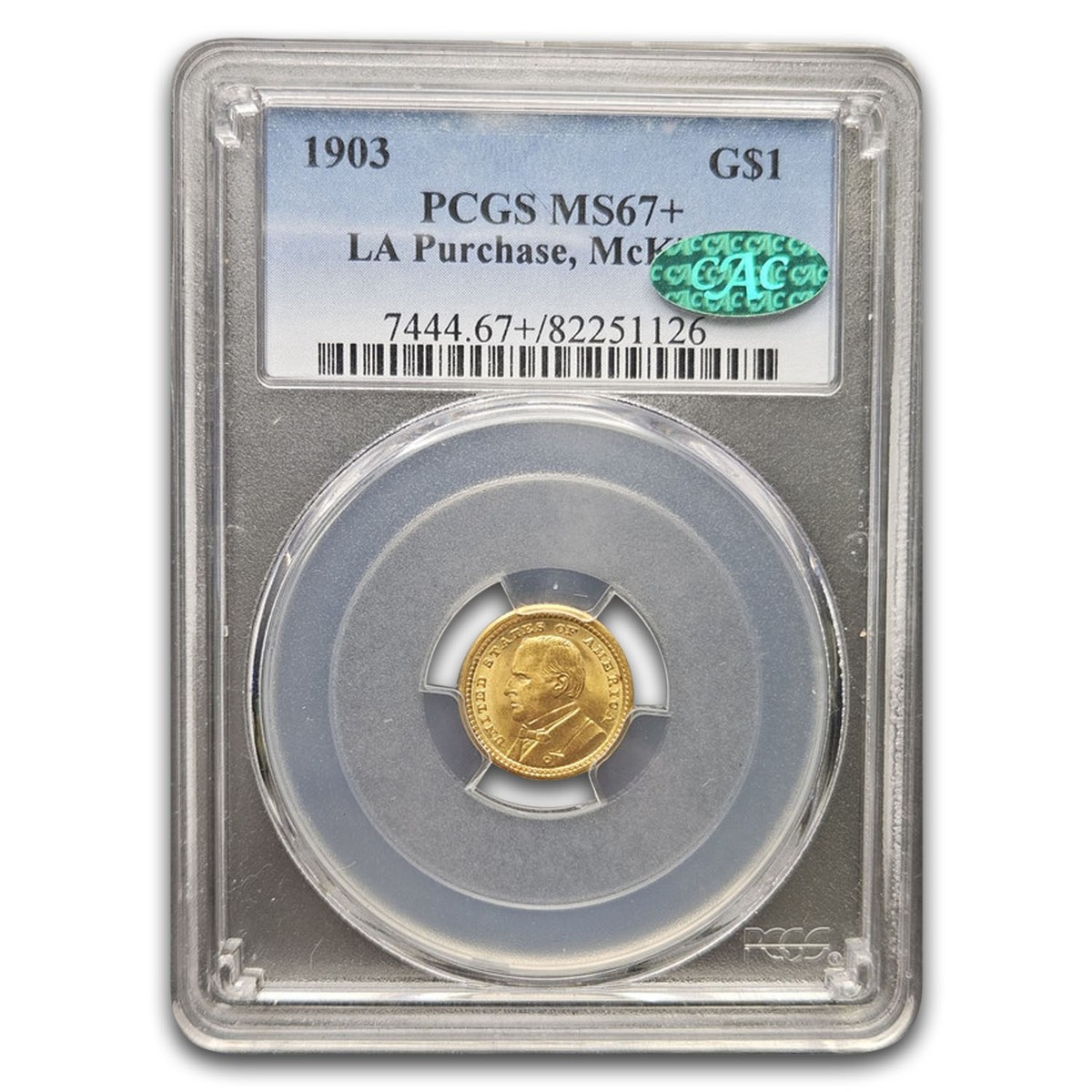 1903 Gold $1.00 Louisiana Purchase McKinley MS-67+ PCGS CAC | eBay