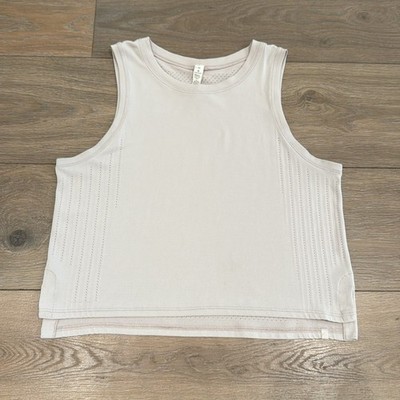 LULULEMON Cream Pink Train To Be Tank Top Active Workout Running Training Sz XS