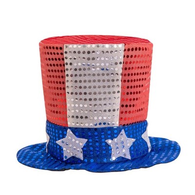 Uncle Sam Patriotic Hat, American Flag Costume Accessories Top Hat, 4th of Ju...