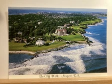 Aerial View of Cliff Walk: Newport, RI - Vintage Postcard
