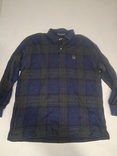 Vtg 90s Tommy Hilfiger Mens Plaid Long Sleeve Polo Top Shirt Sz XXL Collared