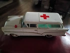 12" Bandai 1956 FORD AMBULANCE STATION WAGON Japanese tin Very Good Used