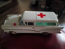 12" Bandai 1956 FORD AMBULANCE STATION WAGON Japanese tin Very Good Used