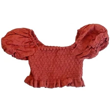 Rylee + Cru Trixie Top Poppy Red Girls Size 4-5 Years Cute Shirt